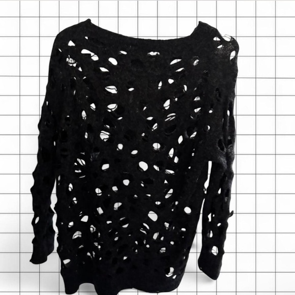 Diesel Grey Ripped Distressed Sweater | - Picture 5 of 8